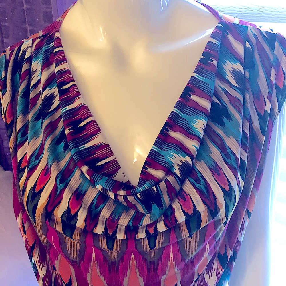 Draped cowl neck blouse